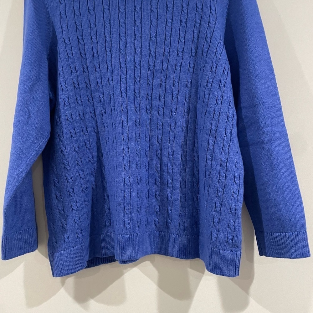 Talbots Super-Soft Cable Knit Sweater – Royal Blue Plus Size 2X Petite NWT, Cozy - Picture 14 of 15